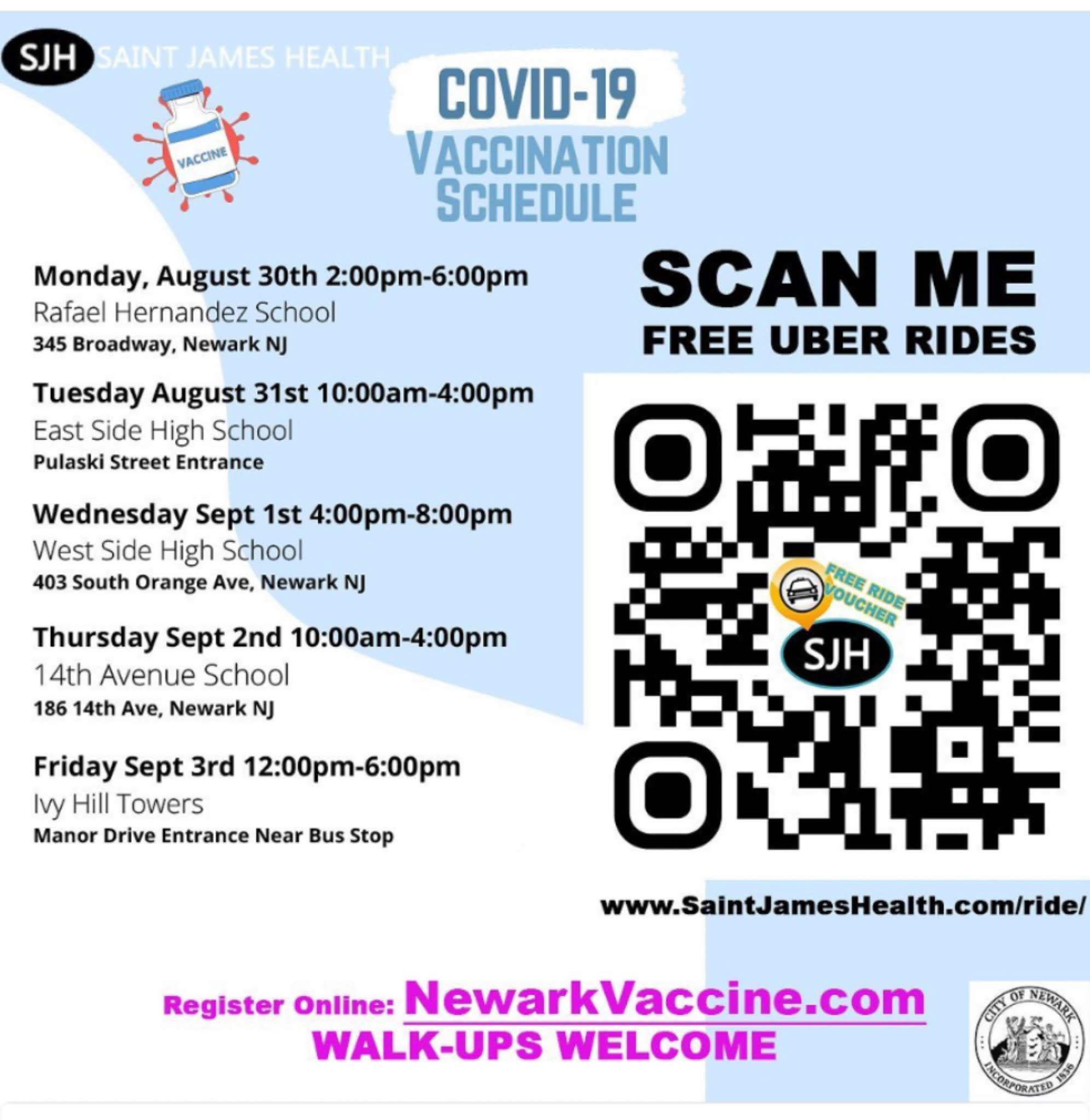 Newark Vaccine Schedule