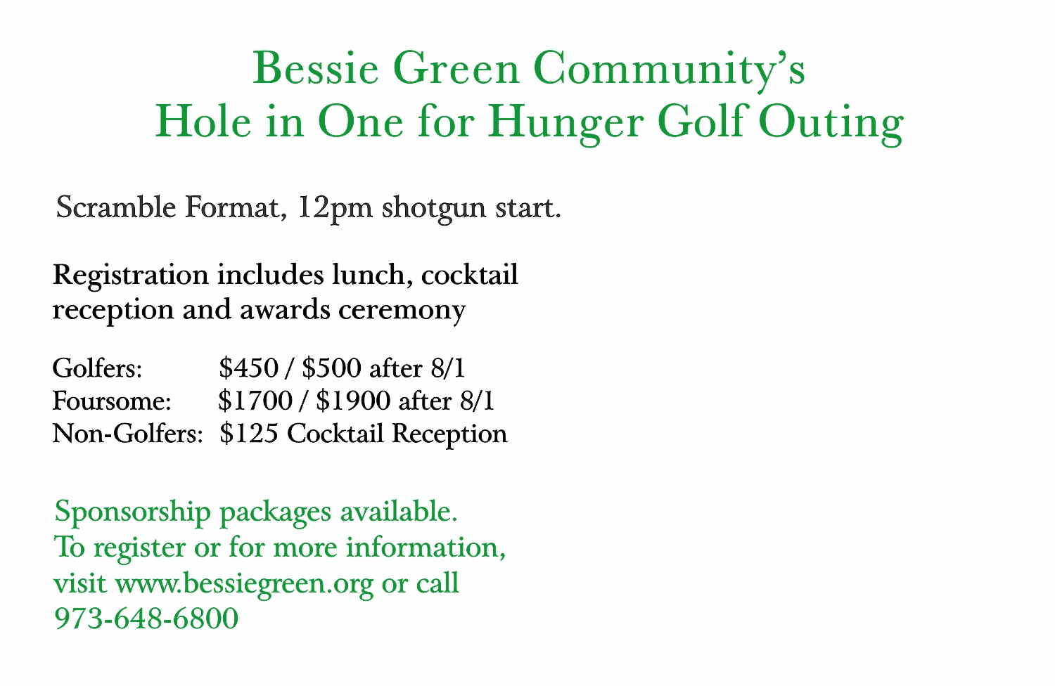 Golf Outing Information