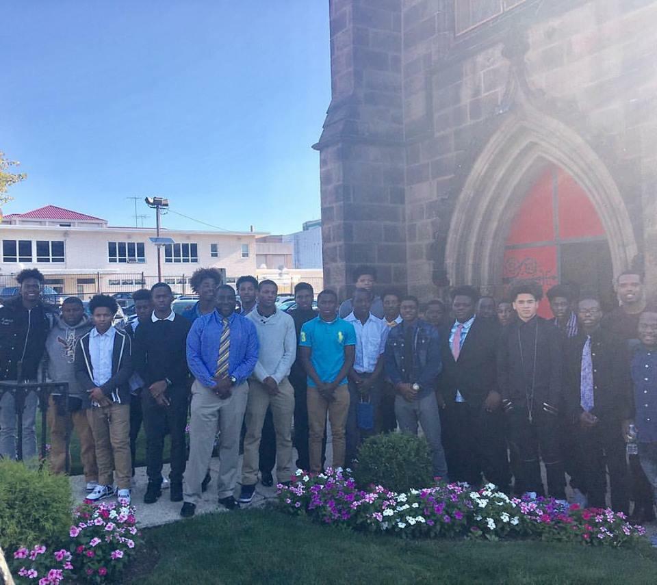 Newark West Side High School Rough Rider Football Team Play Pray