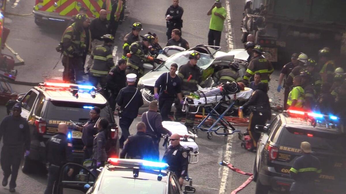 Crash Causes Car to Roll Over on NJ19 PatersonClifton Border