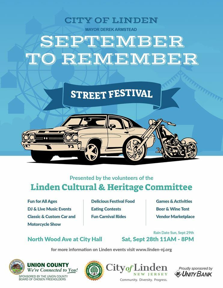 'September to Remember" Linden Street Festival Scheduled for September