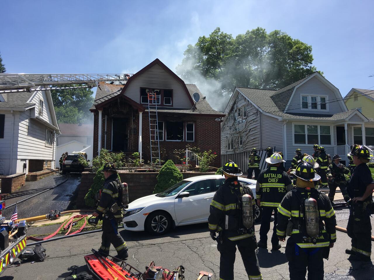 DEVELOPING UNION NJ: Two-Alarm Fire Destroys House in Union
