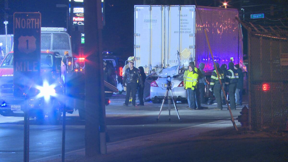 UPDATE Three Women Killed When Car RearEnds Tractor Trailer on Route 1 in Woodbridge