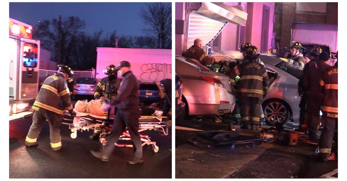 BREAKING PATERSON Firefighters Extricate Driver from Car that Crashed
