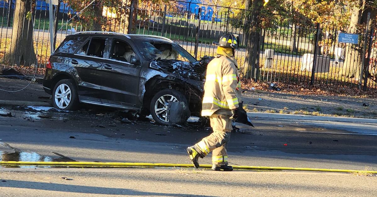 Fiery Crash Injured One on Route 1&9 in Linden