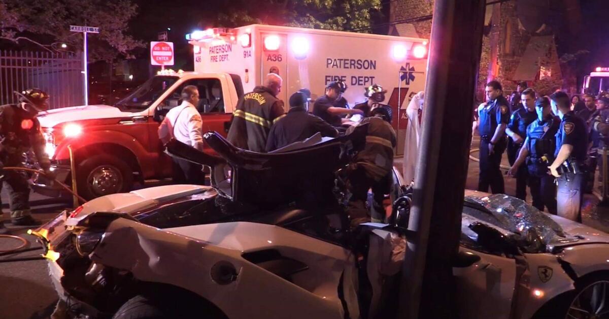 Car Slams Into Pole in Paterson; Serious Injuries