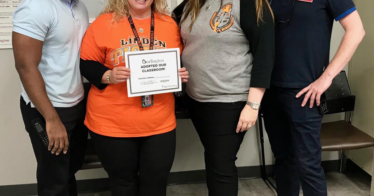 Linden Elementary School Teacher Awarded 1,100 From Burlington