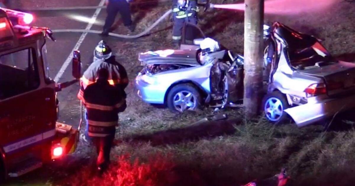 DEVELOPING NEWARK NJ: Car Slams into Pole on Route 1&9 in Newark ...
