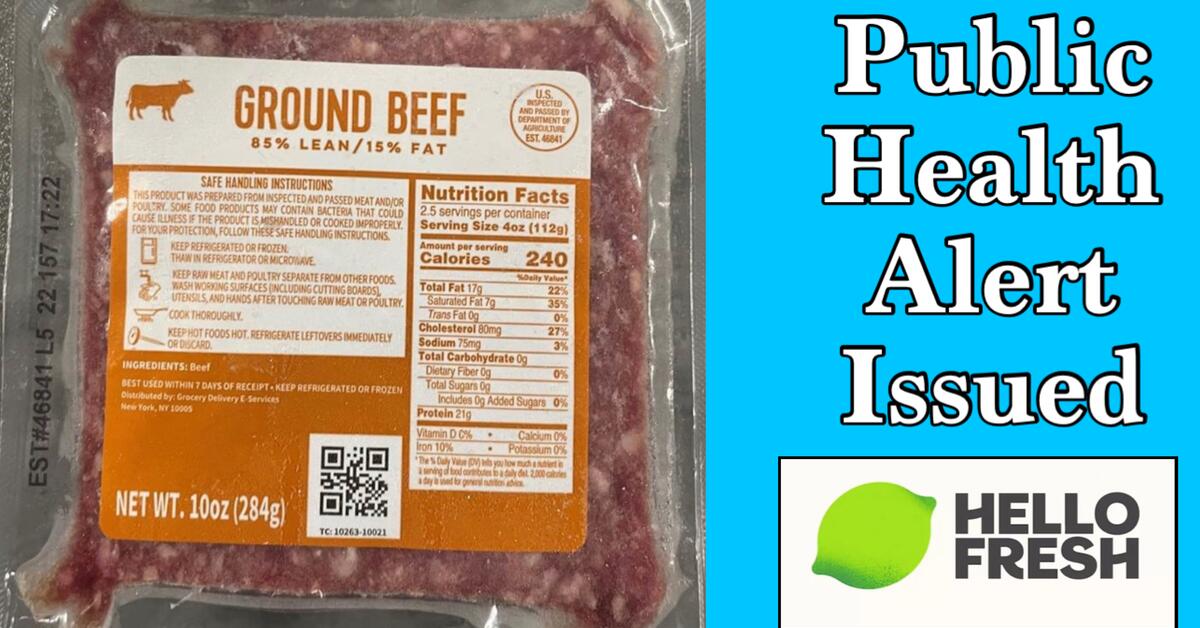 Public Health Alert Issued Ground Beef in Hellofresh Meal Kits Due to