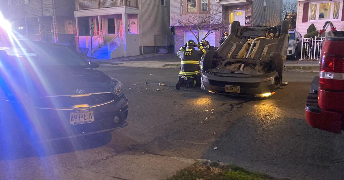 Early Morning Crash Causes Car to Overturn in Elizabeth