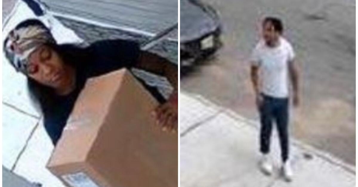 Two Suspects Wanted for Stealing Package in Newark
