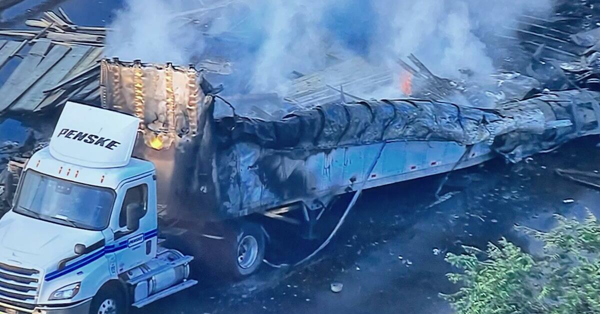BREAKING: Two Trucks Involved in Fiery Crash Shuts Down NJ Turnpike ...