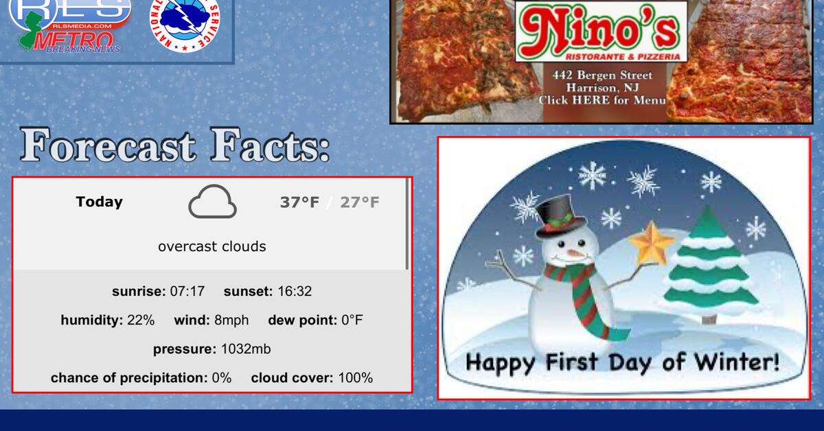 NWS First Full Day of Winter Brings SubFreezing Morning to Newark