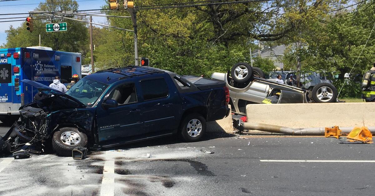 Several Injured, Car Overturns in NJ Crash