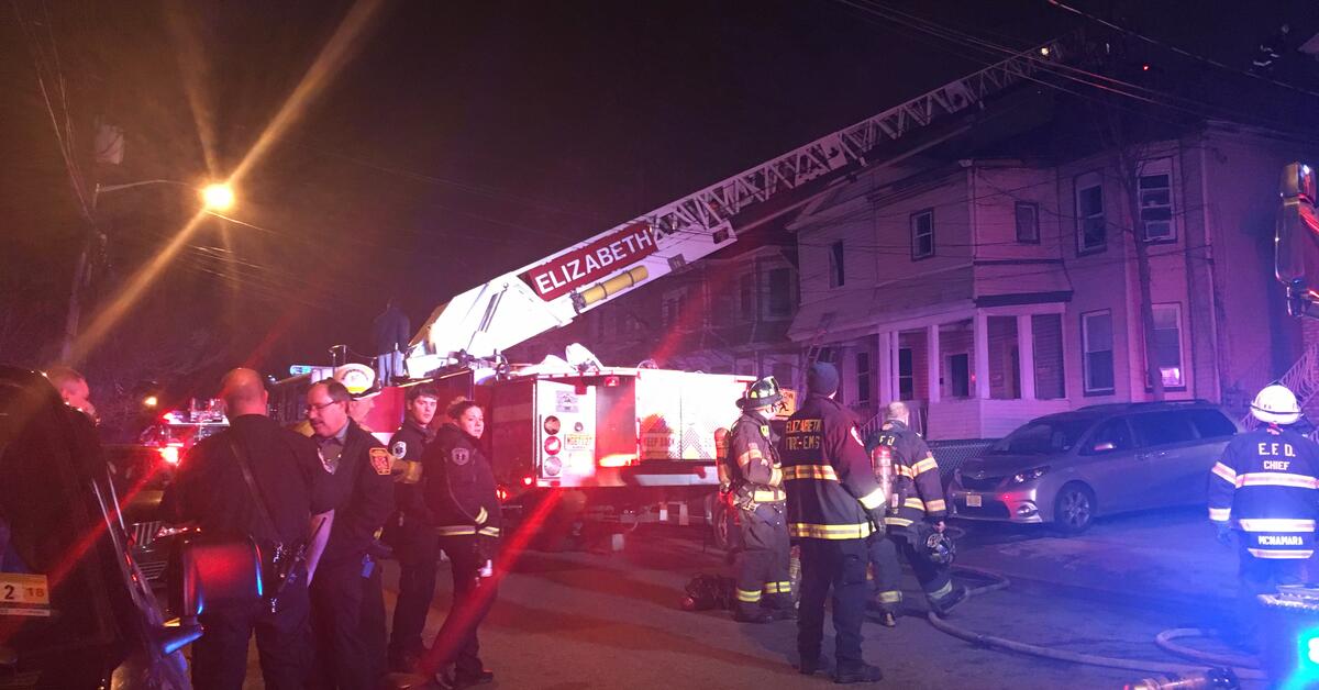Firefighters Battling House Fire in Elizabeth