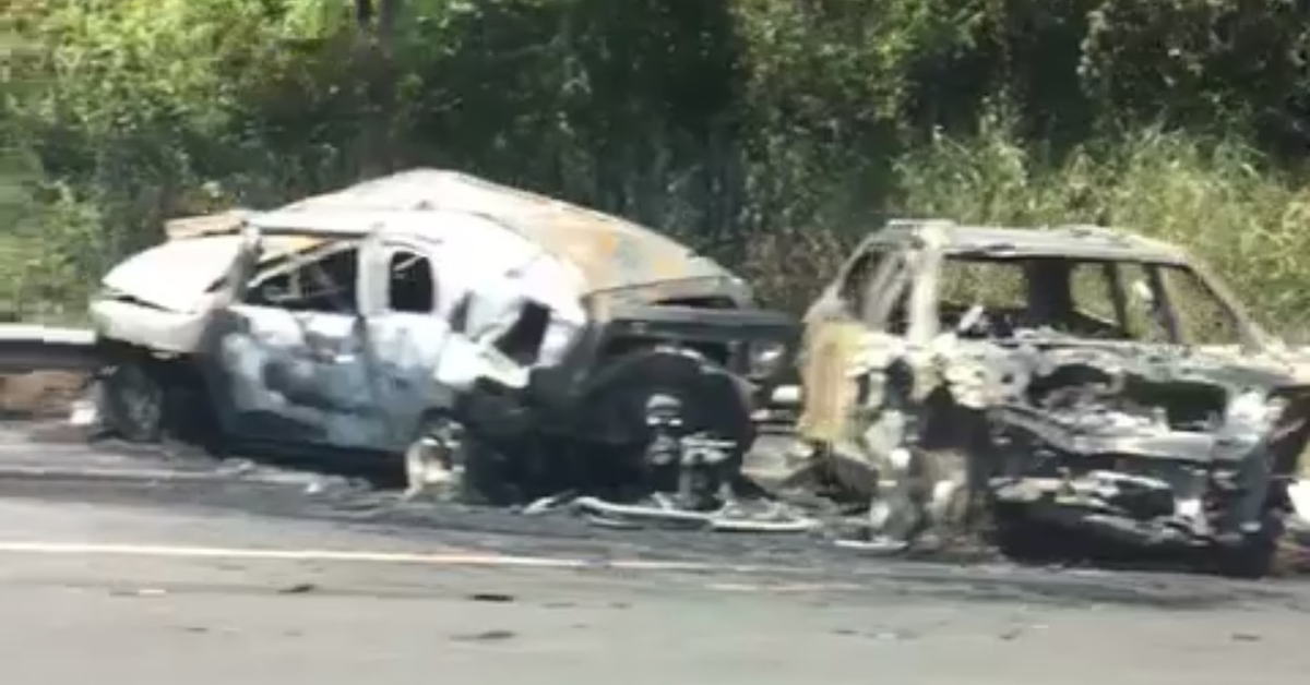 BREAKING ROCKAWAY NJ Fiery TwoCar Crash On Interstate 80 in Rockaway