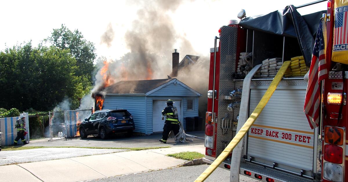Firefighters Battle TwoAlarm Garage Fire in Bergenfield