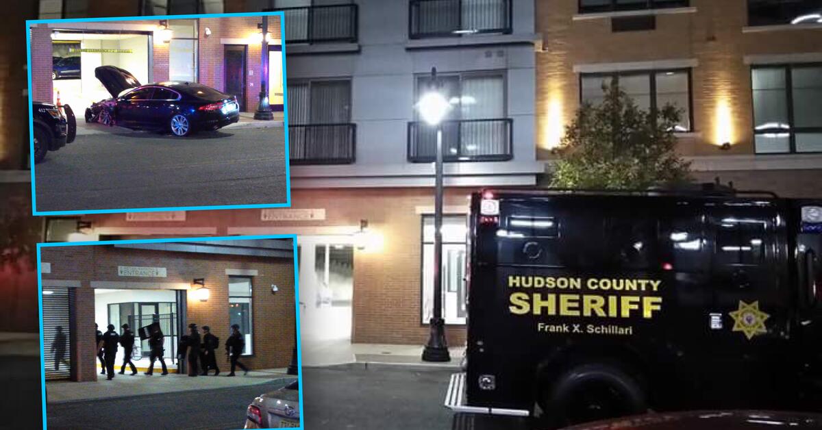 DEVELOPING HARRISON NJ Police Pursuit Ends with Man Barricaded at