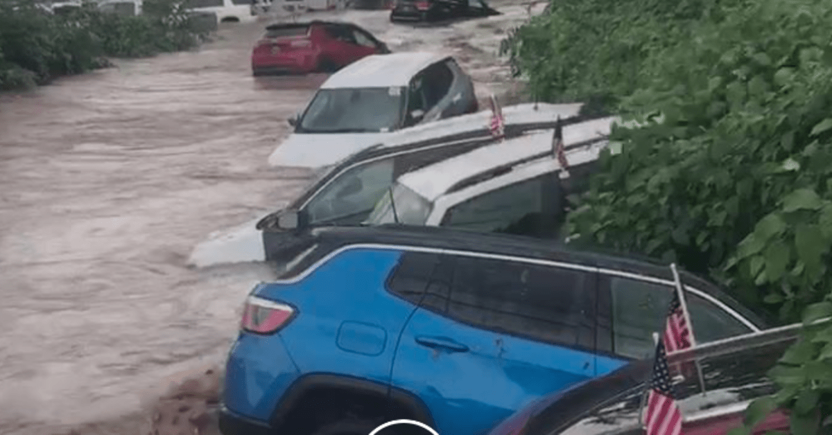 VIDEO Massive Flooding Destroys Nearly a Dozen New Cars, Stalls