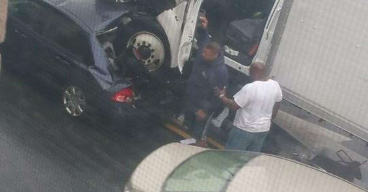 Minor InJuries Reported After Truck Lands on Top of Car in Belleville